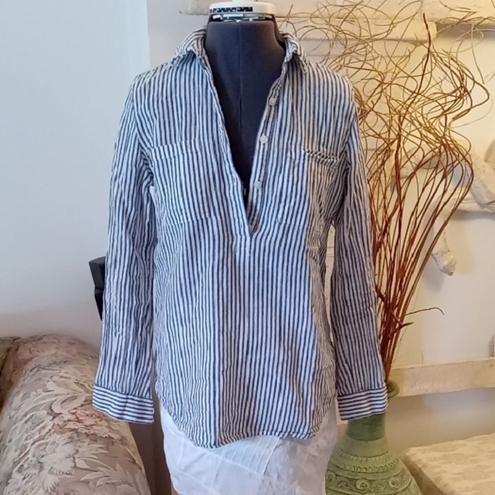 Old Navy Casual Linen Blend Button-Down Women's Shirt